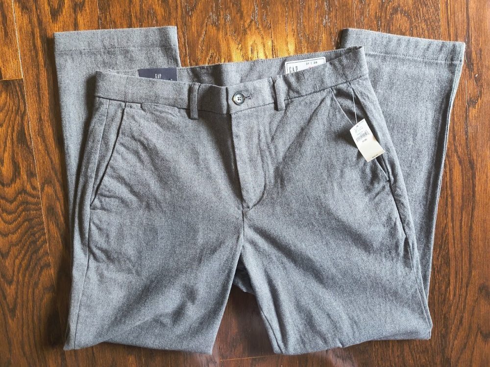 NWT Gap Pants Mens 31x27 Heather Gray Slim Fit GapFlex Stretch 797921-00